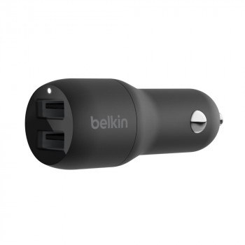 Belkin Boost Φορτιστής Aυτοκινήτου Με Διπλή Θύρα USB-Α Μαύρο 24W