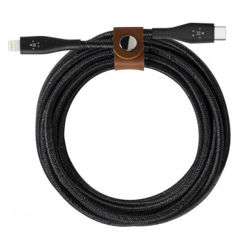 Belkin Πανίσχυρο Μαύρο Καλώδιο iPhone DuraTek Lightning σε USB-C Cable με λουράκι